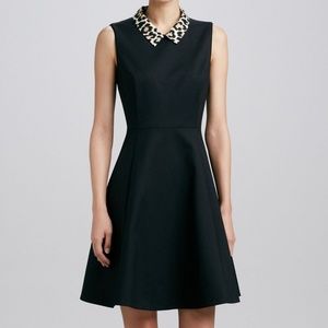 Kate Spade Black Dress w/ Animal Print Collar
